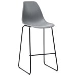 Vidaxl chaises de bar 2 pcs gris plastique Vidaxl chaises de bar 2 pcs gris plastique