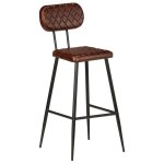 Vidaxl chaises de bar 2 pcs marron cuir vritable