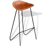 Vidaxl chaises de bar 2 pcs noir et marron cuir vritable