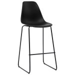 Vidaxl chaises de bar 2 pcs noir plastique
