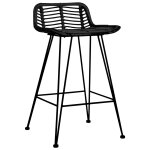 Vidaxl chaises de bar 2 pcs noir rotin