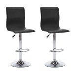 Vidaxl tabourets de bar 2 pcs noir similicuir