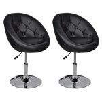 Vidaxl chaises de bar 2 pcs noir similicuir