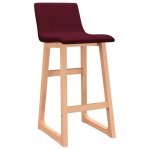 Vidaxl tabourets de bar 2 pcs rouge bordeaux tissu