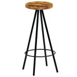 Vidaxl chaises de bar 4 pcs bois de manguier solide