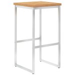 Vidaxl chaises de bar 4 pcs bois de teck solide et acier inoxydable Vidaxl chaises de bar 4 pcs bois de teck solide et acier inoxydable