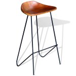 Vidaxl chaises de bar 4 pcs marron cuir vritable