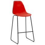 Vidaxl chaises de bar 4 pcs rouge plastique