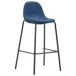 Vidaxl chaises de bar 6 pcs bleu tissu