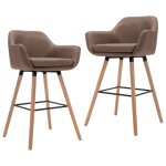 Vidaxl chaises de bar avec accoudoirs 2 pcs taupe tissu Vidaxl chaises de bar avec accoudoirs 2 pcs taupe tissu