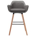 Vidaxl chaise de bar avec accoudoir gris foncé tissu Vidaxl chaise de bar avec accoudoir gris foncé tissu