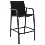 Vidaxl chaises de bar de jardin 2 pcs noir textilne