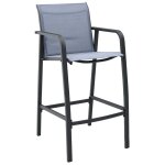 Vidaxl chaises de bar de jardin 4 pcs gris txtilne