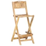 Vidaxl chaises de bar de jardin pliables 2 pcs bois de manguier solide