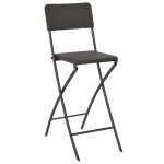 Vidaxl chaise de bar pliable 2pcs pehd et acier marron aspect de rotin