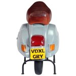 Vidaxl chaise de bar scooter gris cuir vritable et bois recycl