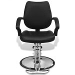 Vidaxl chaise de barbier professionnel similicuir noir