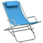 Vidaxl chaises à bascule 2 pcs acier bleu Vidaxl chaises à bascule 2 pcs acier bleu