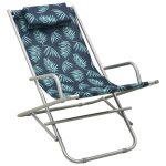 Vidaxl chaises  bascule 2 pcs acier motif de feuilles