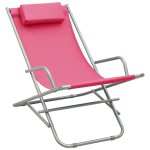 Vidaxl chaises  bascule 2 pcs acier rose