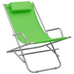Vidaxl chaises  bascule 2 pcs acier vert