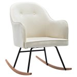 Vidaxl chaise  bascule blanc crme velours