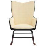 Vidaxl chaise  bascule blanc crme velours et pvc