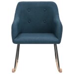 Vidaxl chaise  bascule bleu tissu