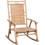 Vidaxl chaise  bascule avec coussin bambou