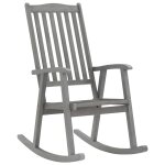 Vidaxl chaise � bascule avec coussins gris bois d'acacia massif