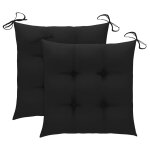 Vidaxl chaise  bascule avec coussin noir bois de teck solide