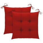 Vidaxl chaise  bascule avec coussin rouge bois de teck solide