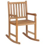 Vidaxl chaise � bascule avec coussin rouge bois de teck solide