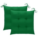Vidaxl chaise  bascule avec coussin vert bois de teck solide