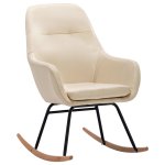 Vidaxl chaise  bascule crme tissu