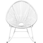 Vidaxl chaise  bascule d'extrieur blanc rsine tresse
