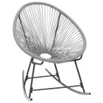 Vidaxl chaise  bascule d'extrieur forme de lune gris rsine tresse
