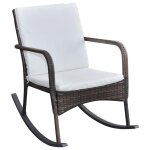 Vidaxl chaise  bascule d'extrieur marron rsine tresse