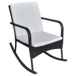 Vidaxl chaise  bascule d'extrieur noir rsine tresse