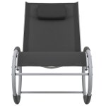 Vidaxl chaise  bascule d'extrieur noir textilne