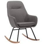 Vidaxl chaise  bascule gris clair tissu