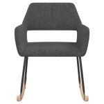 Vidaxl chaise  bascule gris fonc tissu