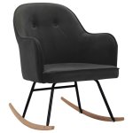 Vidaxl chaise  bascule gris fonc velours