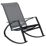 Vidaxl chaises  bascule de jardin 2 pcs textilne gris fonc