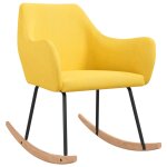 Vidaxl chaise � bascule jaune moutarde tissu