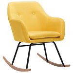 Vidaxl chaise  bascule jaune moutarde tissu