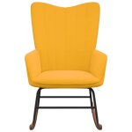 Vidaxl chaise à bascule jaune moutarde velours Vidaxl chaise à bascule jaune moutarde velours
