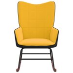 Vidaxl chaise à bascule jaune moutarde velours et pvc Vidaxl chaise à bascule jaune moutarde velours et pvc