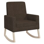 Vidaxl chaise  bascule marron fonc tissu