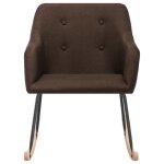 Vidaxl chaise  bascule marron fonc tissu